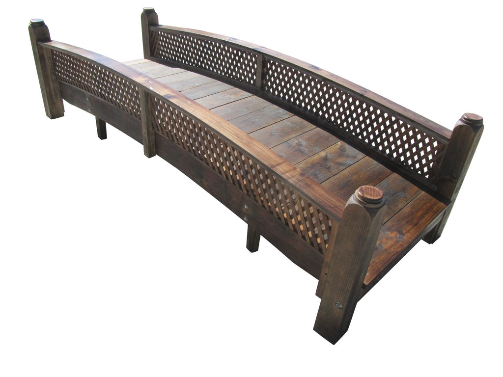 Butterfly Garden Bridge Medium Diamond Lattice Railings 12 ft.