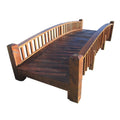 Wooden Garden Bridge Medium Rails 12 ft.