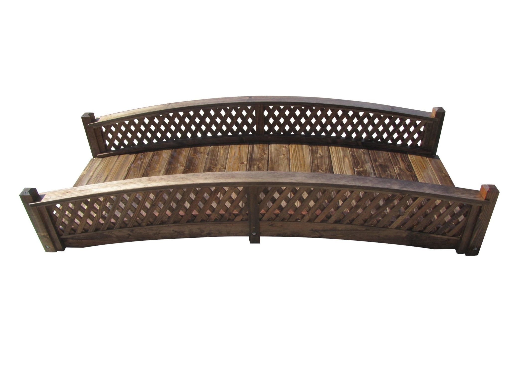 Butterfly Garden Bridge with Diamond Lattice Railings 8 ft.