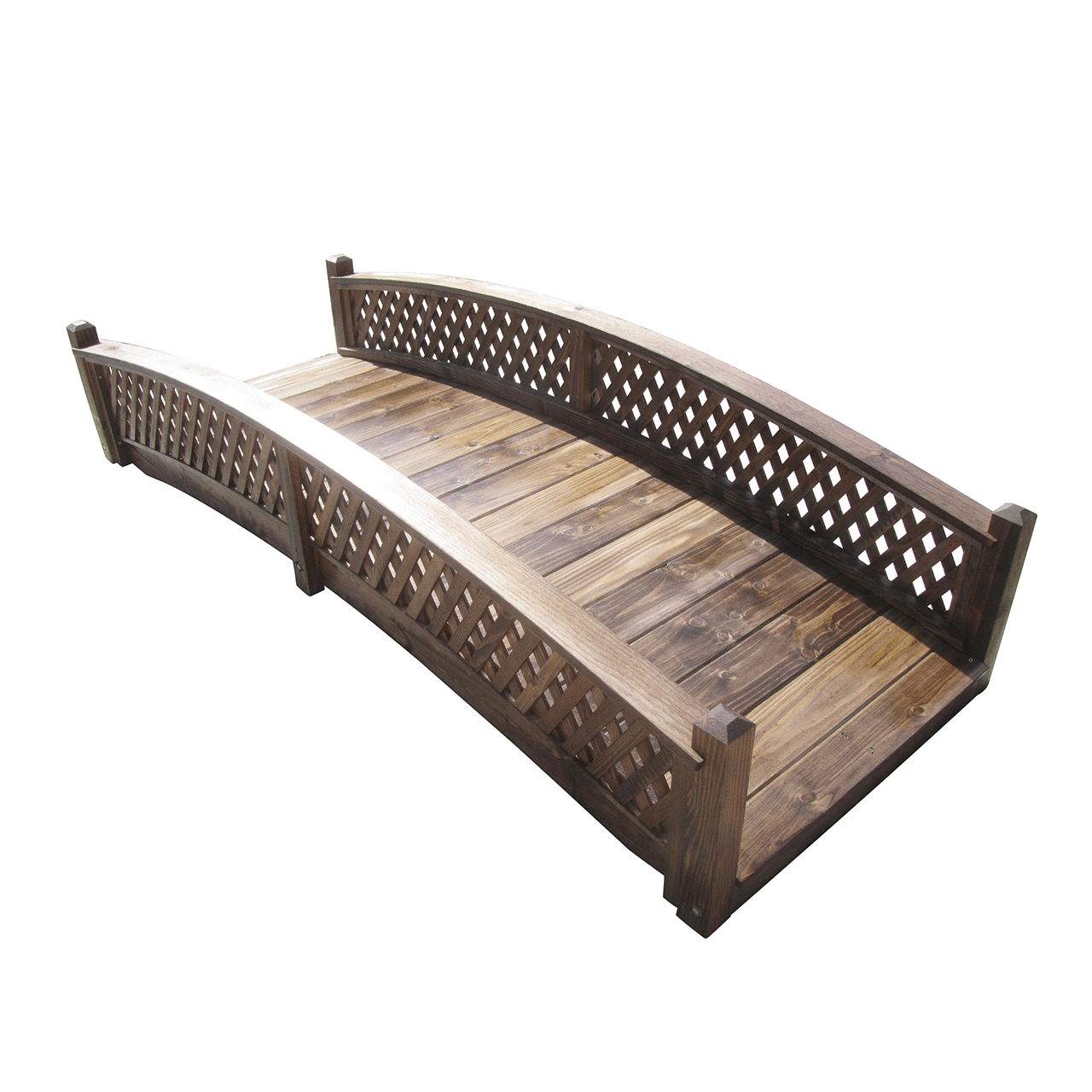 Butterfly Garden Bridge with Diamond Lattice Railings 8 ft.