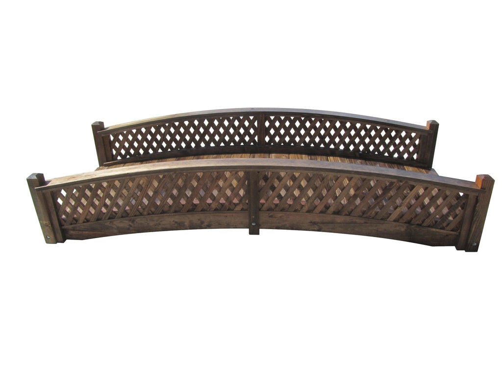 Butterfly Garden Bridge with Diamond Lattice Railings 8 ft.