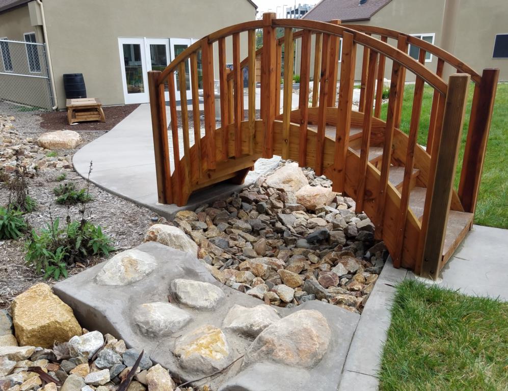 Imperial Wooden Garden Bridge with Stairs 8 ft.
