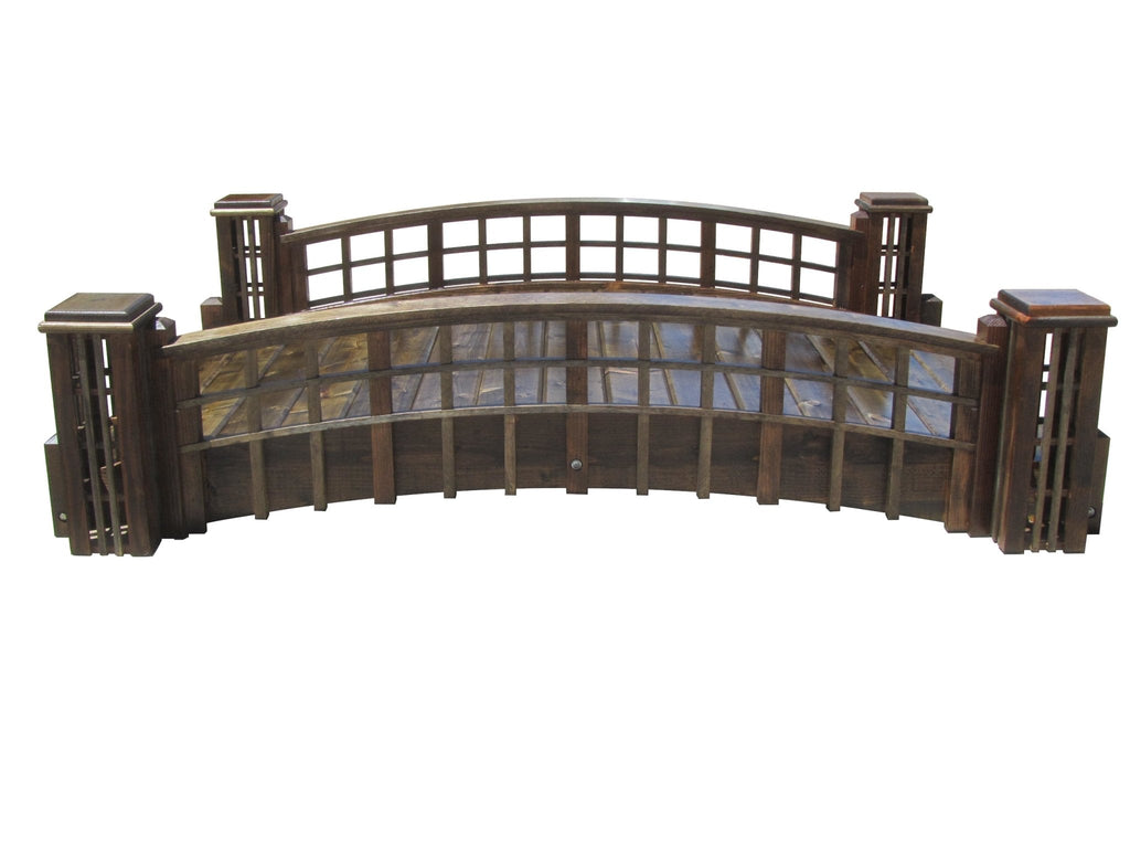 Pond Bridge with Grid Lattice and 4 Trellis Posts 7 ft. x 4 ft. 400 lb. Capacity