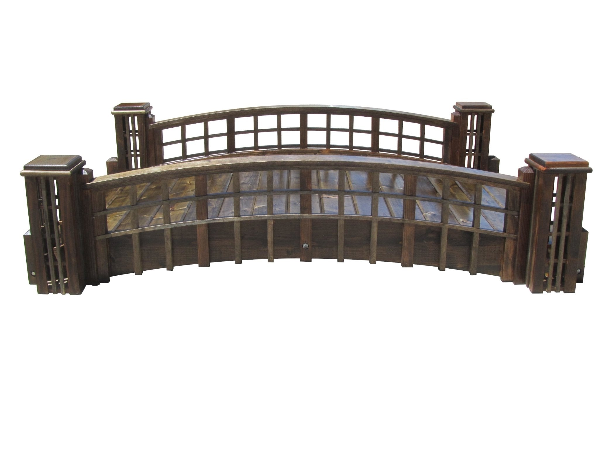 Pond Bridge with Grid Lattice and 4 Trellis Posts 7 ft. x 4 ft. 400 lb. Capacity