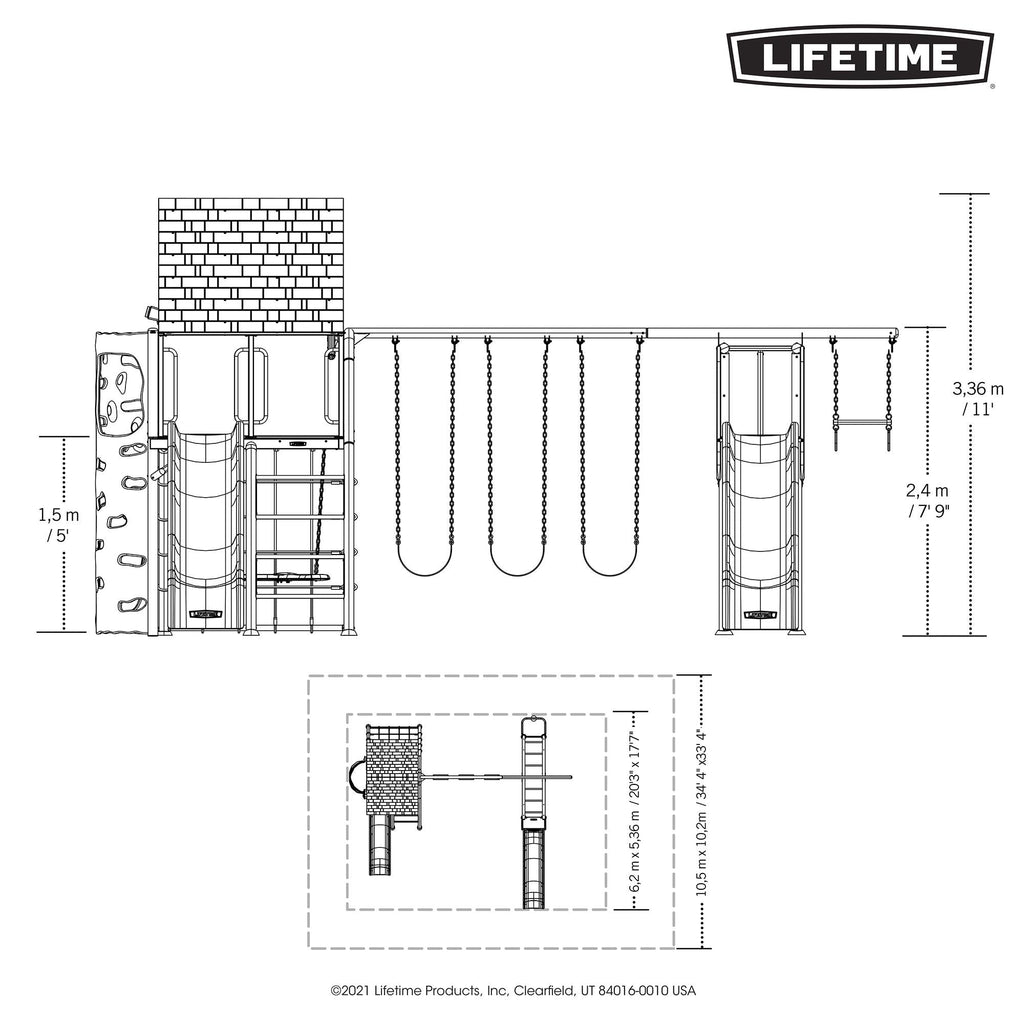 Lifetime Big Stuff Deluxe Swing Set Playset - Earthtone - 91080