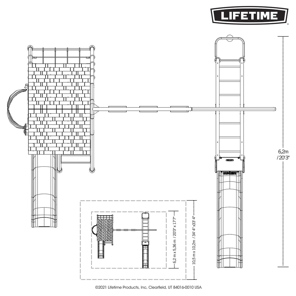 Lifetime Big Stuff Deluxe Swing Set Playset - Earthtone - 91080