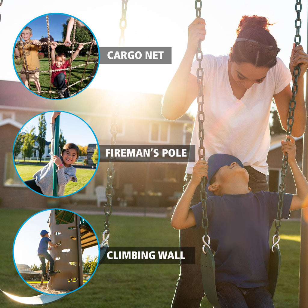 Lifetime Big Stuff Deluxe Swing Set Playset - Earthtone - 91080