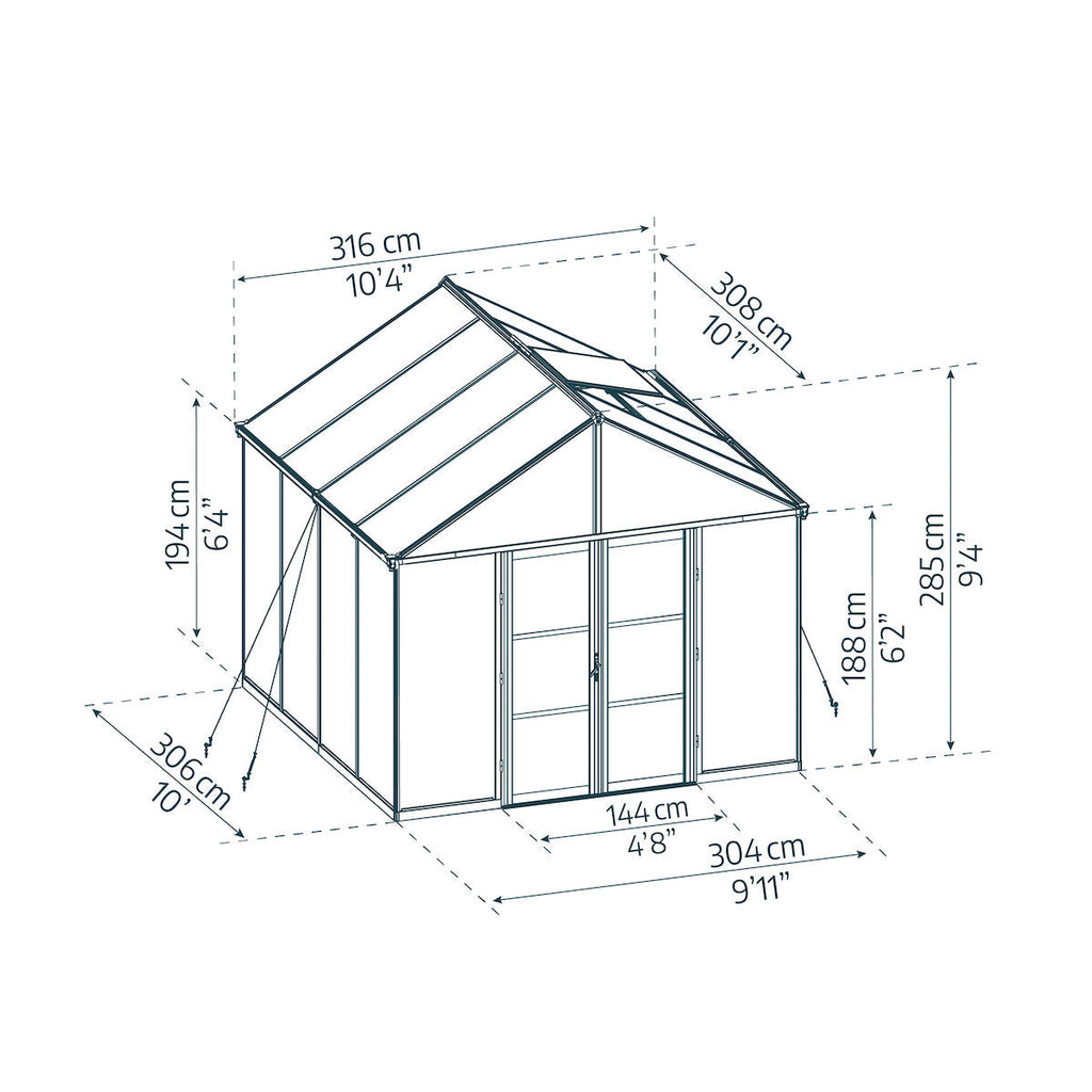 Palram - Canopia | Aria Greenhouse with Polycarbonate Glazing