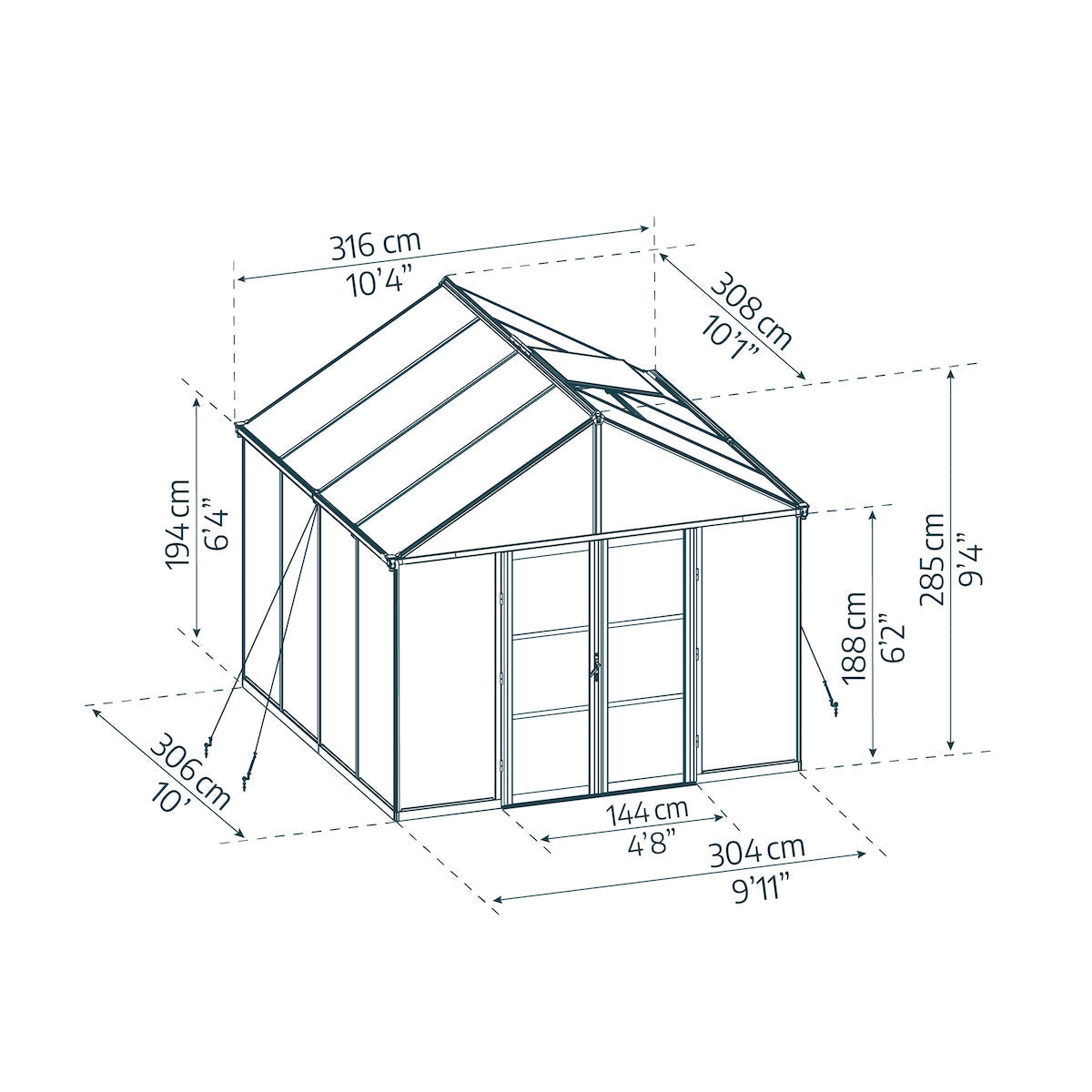 Palram - Canopia | Aria Greenhouse with Polycarbonate Glazing
