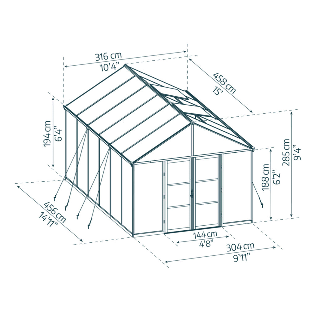Palram - Canopia | Aria Greenhouse with Polycarbonate Glazing
