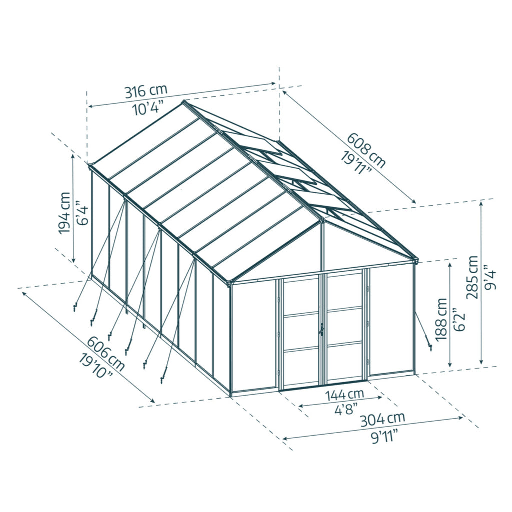 Palram - Canopia | Aria Greenhouse with Polycarbonate Glazing