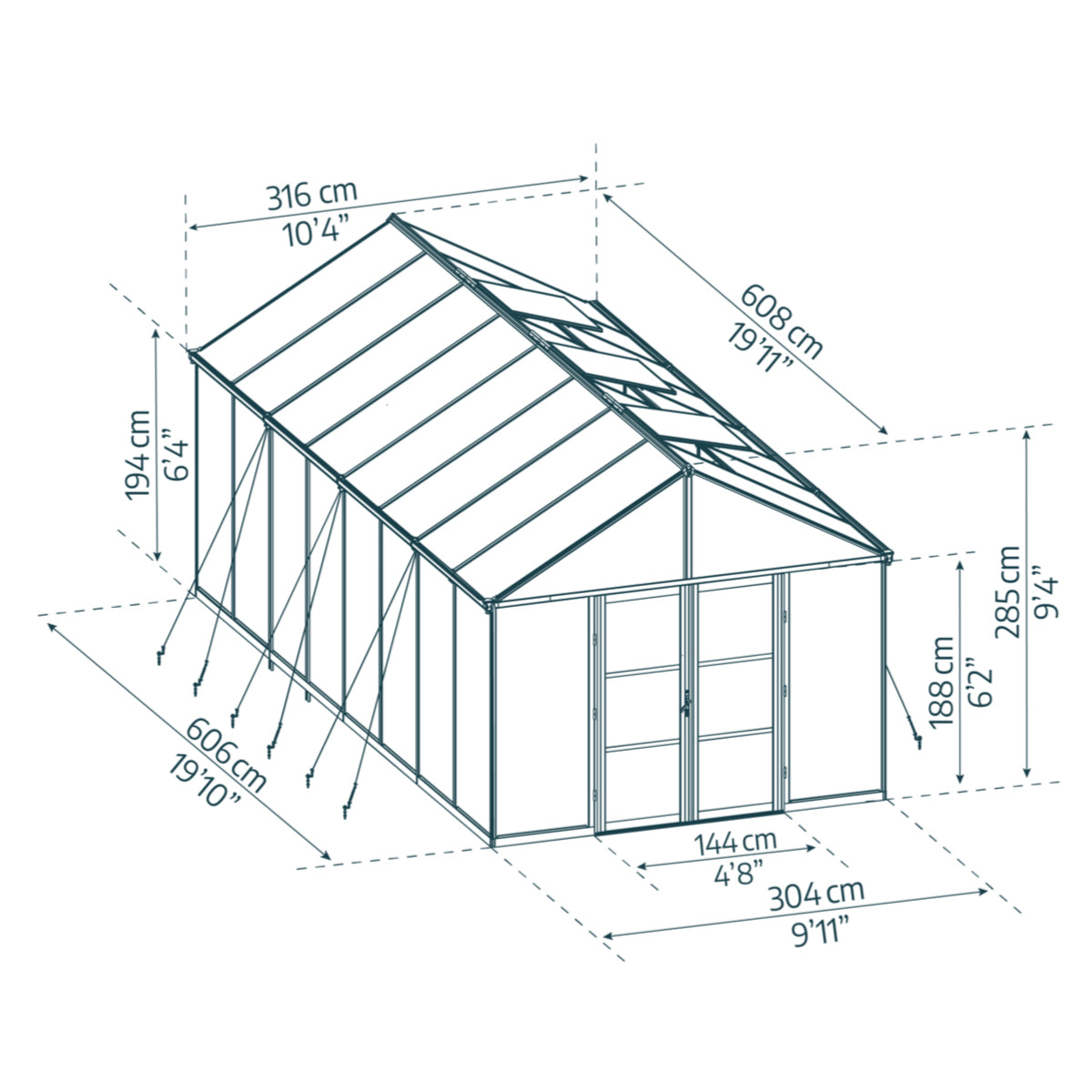Palram - Canopia | Aria Greenhouse with Polycarbonate Glazing