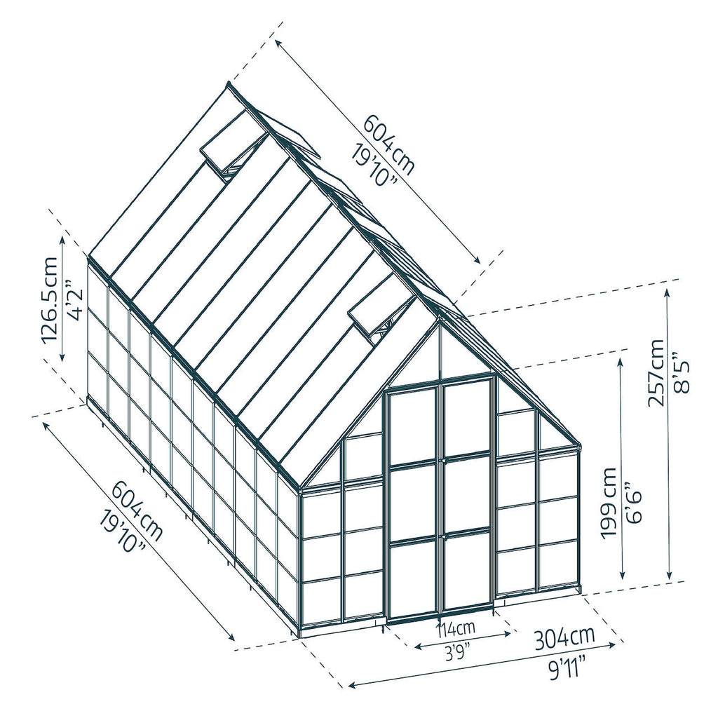 Palram - Canopia | Balance Greenhouse Kit With Clear 0.8mm Polycarbonate Glazing