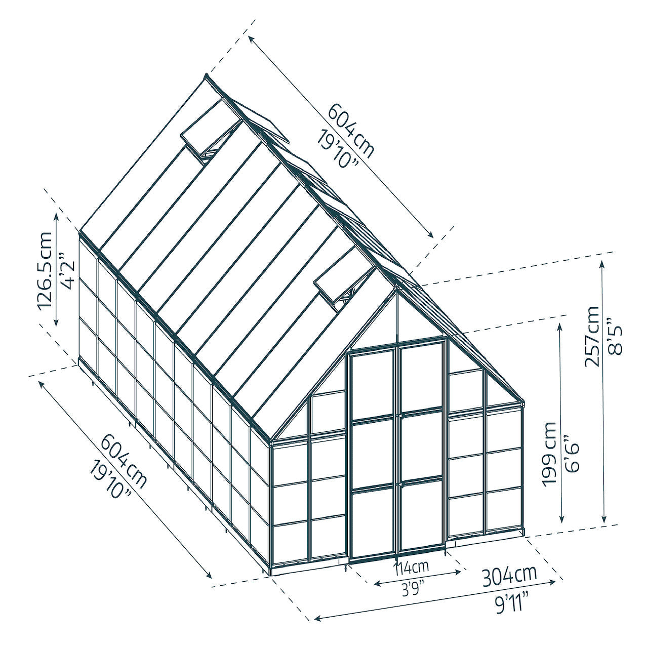 Palram - Canopia | Balance Greenhouse Kit With Clear 0.8mm Polycarbonate Glazing