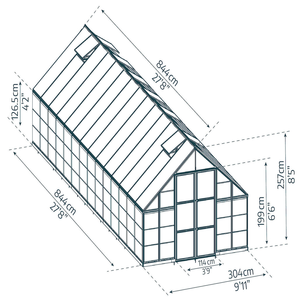 Palram - Canopia | Balance Greenhouse Kit With Clear 0.8mm Polycarbonate Glazing