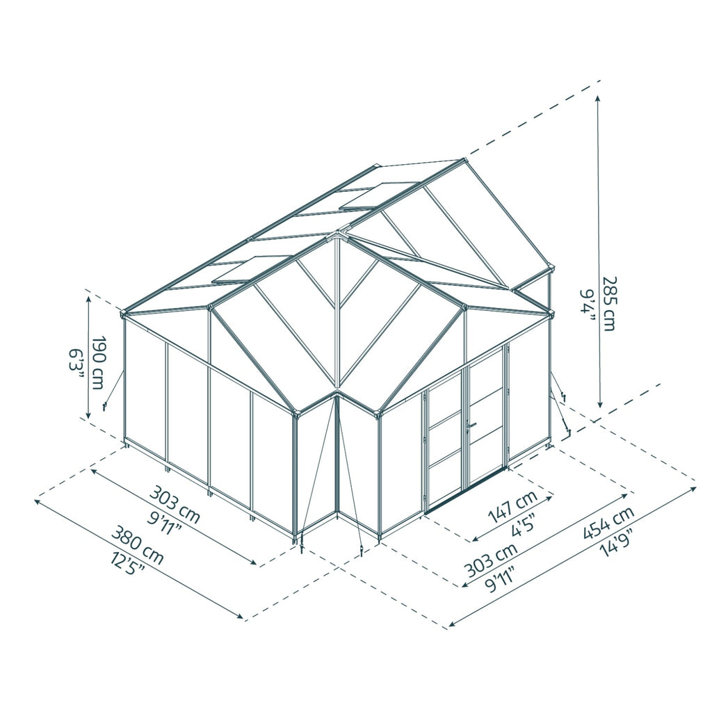 Palram - Canopia | 12x15 Ft Triomphe Chalet Greenhouse