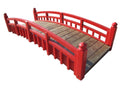 Japanese Garden Bridge with Split Railings and Finials 8 ft. Taiko