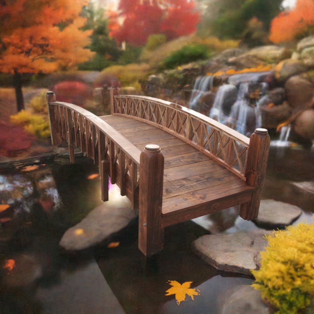 Swan Garden Bridge Medium Cross Halving Lattice Rails 12 ft.