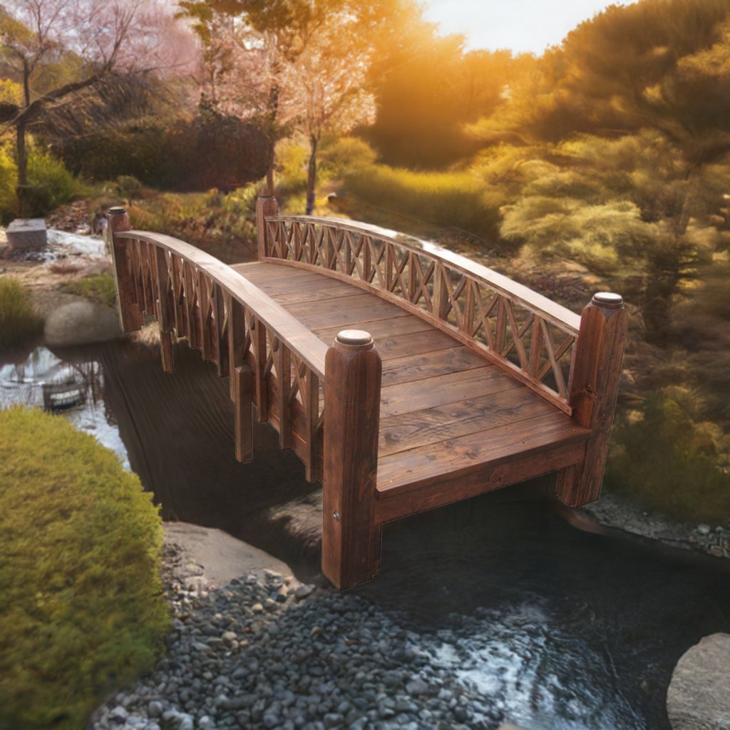 Swan Garden Bridge Medium Cross Halving Lattice Rails 12 ft.