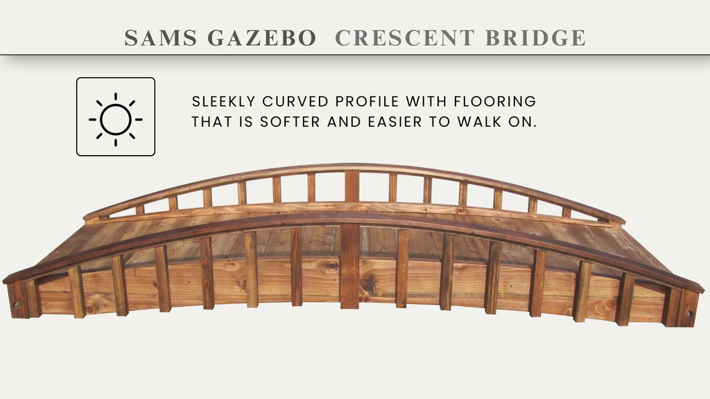 Crescent Japanese Wooden Bridge 8 ft.