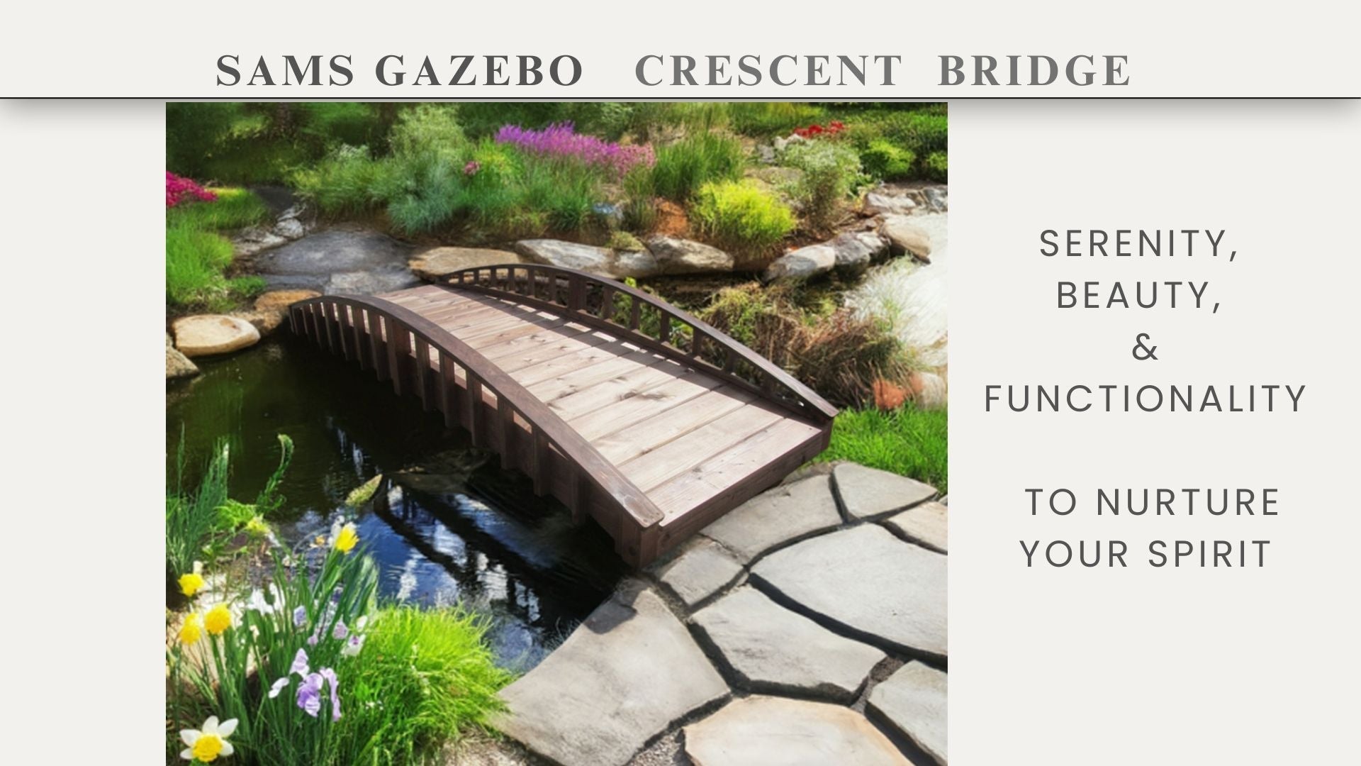 Crescent Japanese Wooden Bridge 8 ft.