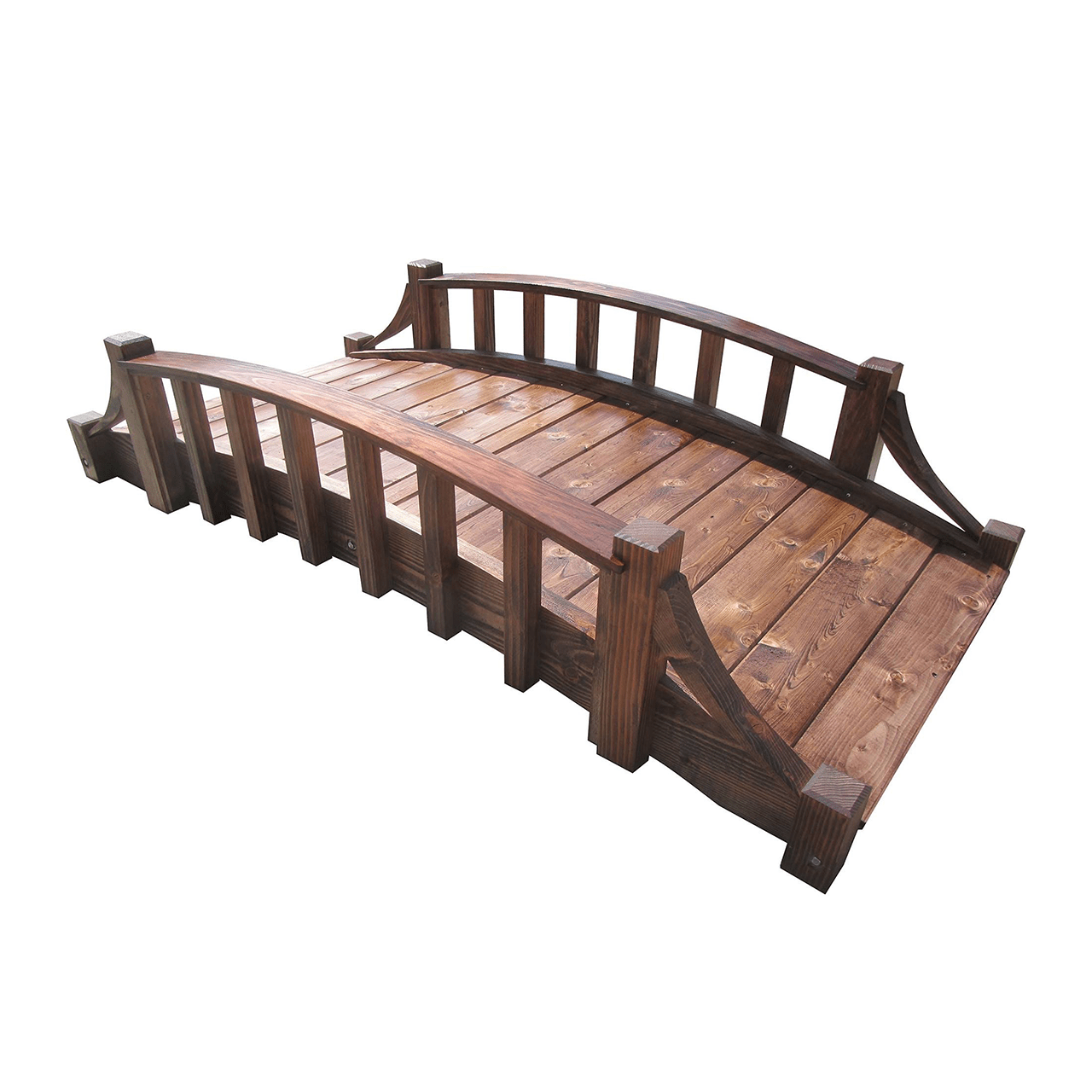 French Country Wooden Garden Bridge 6 ft.