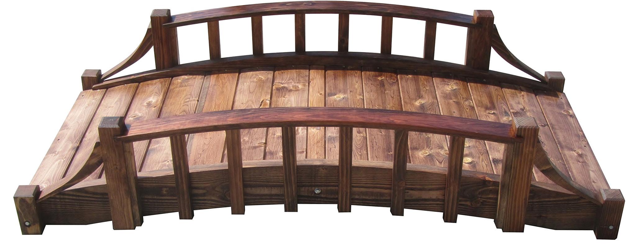 French Country Wooden Garden Bridge 6 ft.