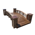 Garden Bridge with Cross Halving Grid Lattice and 4 Trellis Posts 7 ft.