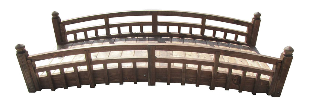 Japanese Garden Bridge with Split Railings and Finials 8 ft. Taiko