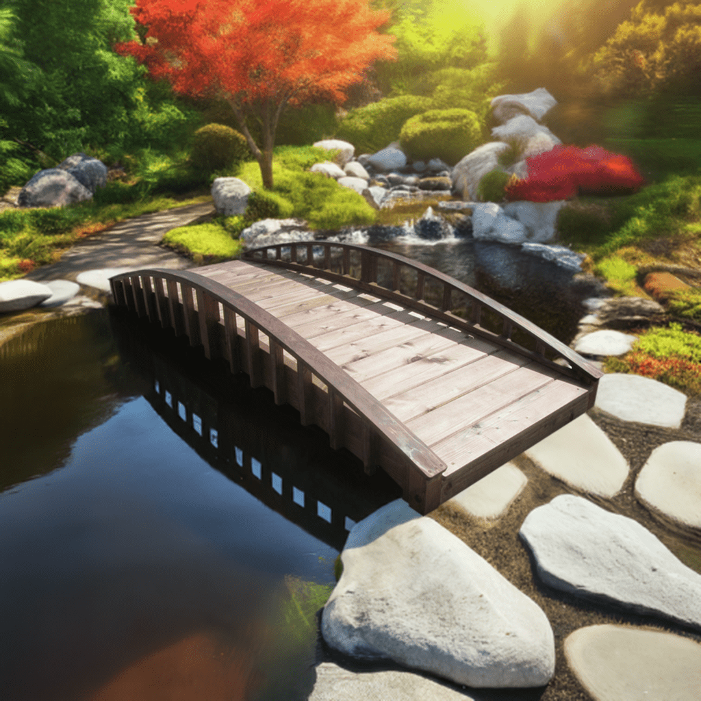 Crescent Japanese Wooden Bridge 8 ft.