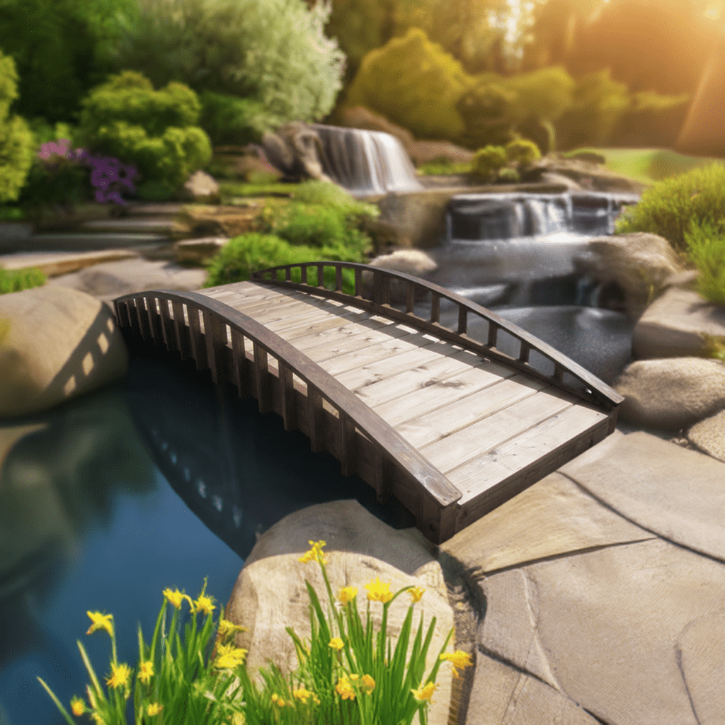 Crescent Japanese Wooden Bridge 8 ft.