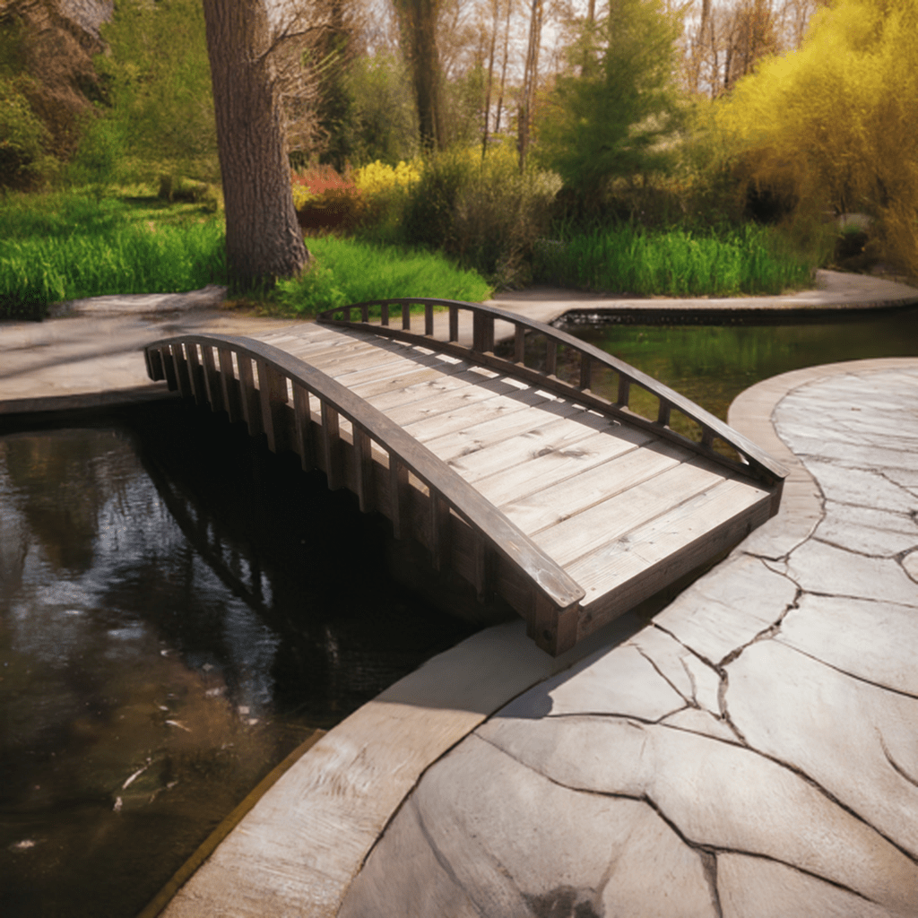 Crescent Japanese Wooden Bridge 8 ft.