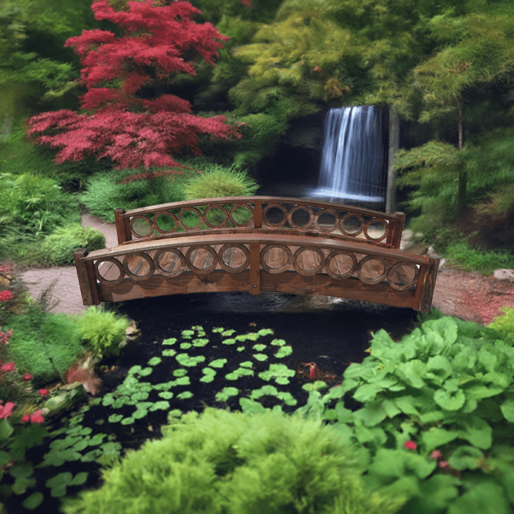 Rose Garden Bridge with Ring Railings 8 ft.