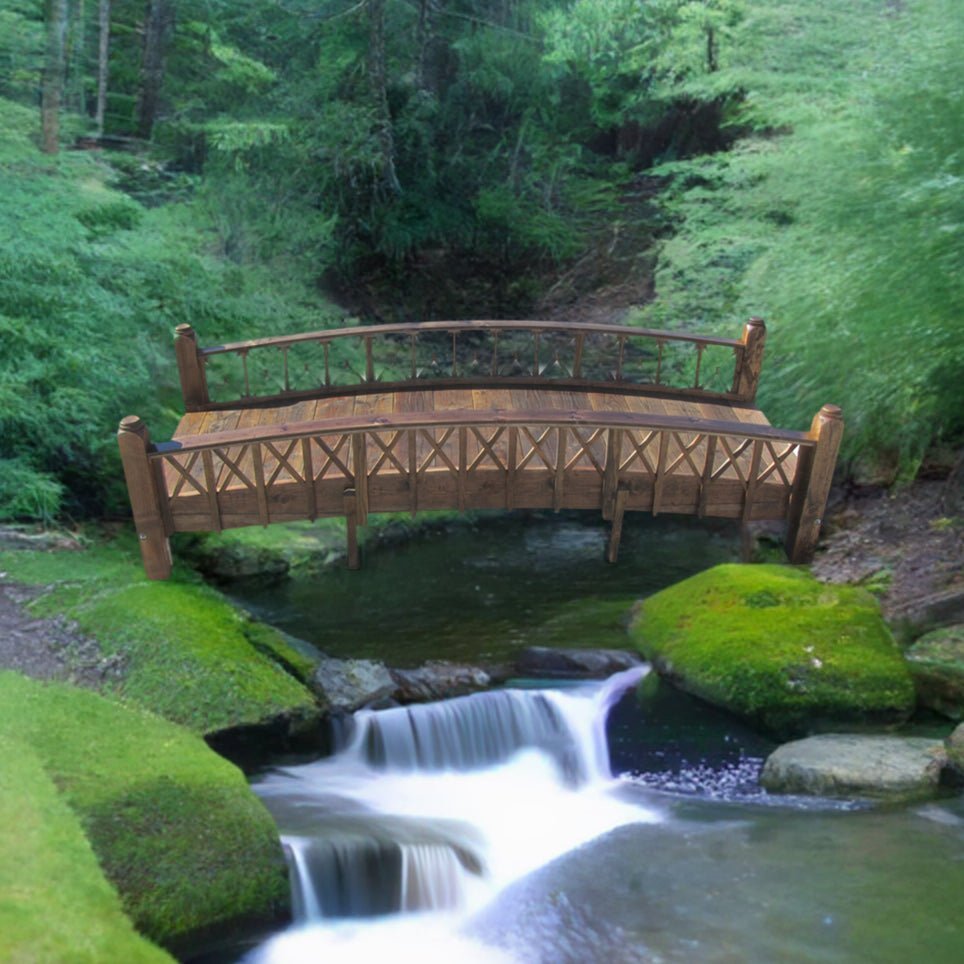 Swan Garden Bridge Medium Cross Halving Lattice Rails 12 ft.