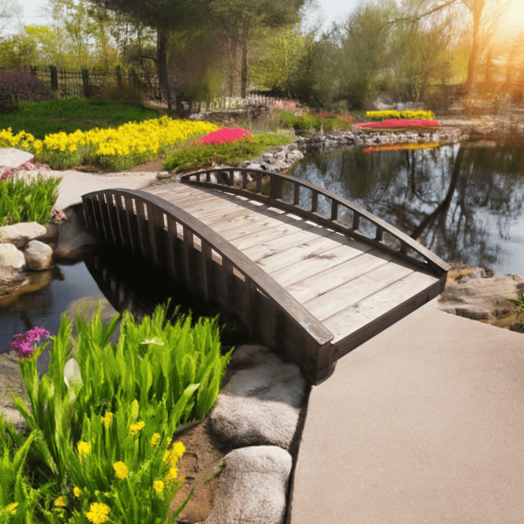 Crescent Japanese Wooden Bridge 8 ft.