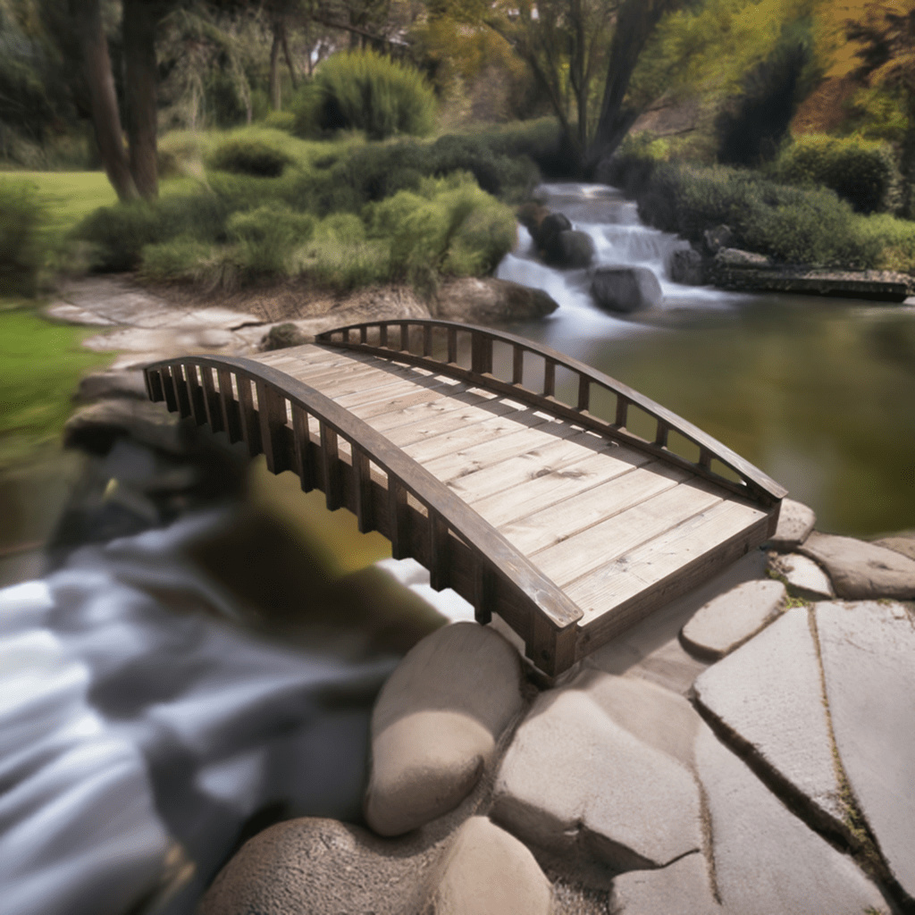 Crescent Japanese Wooden Bridge 8 ft.