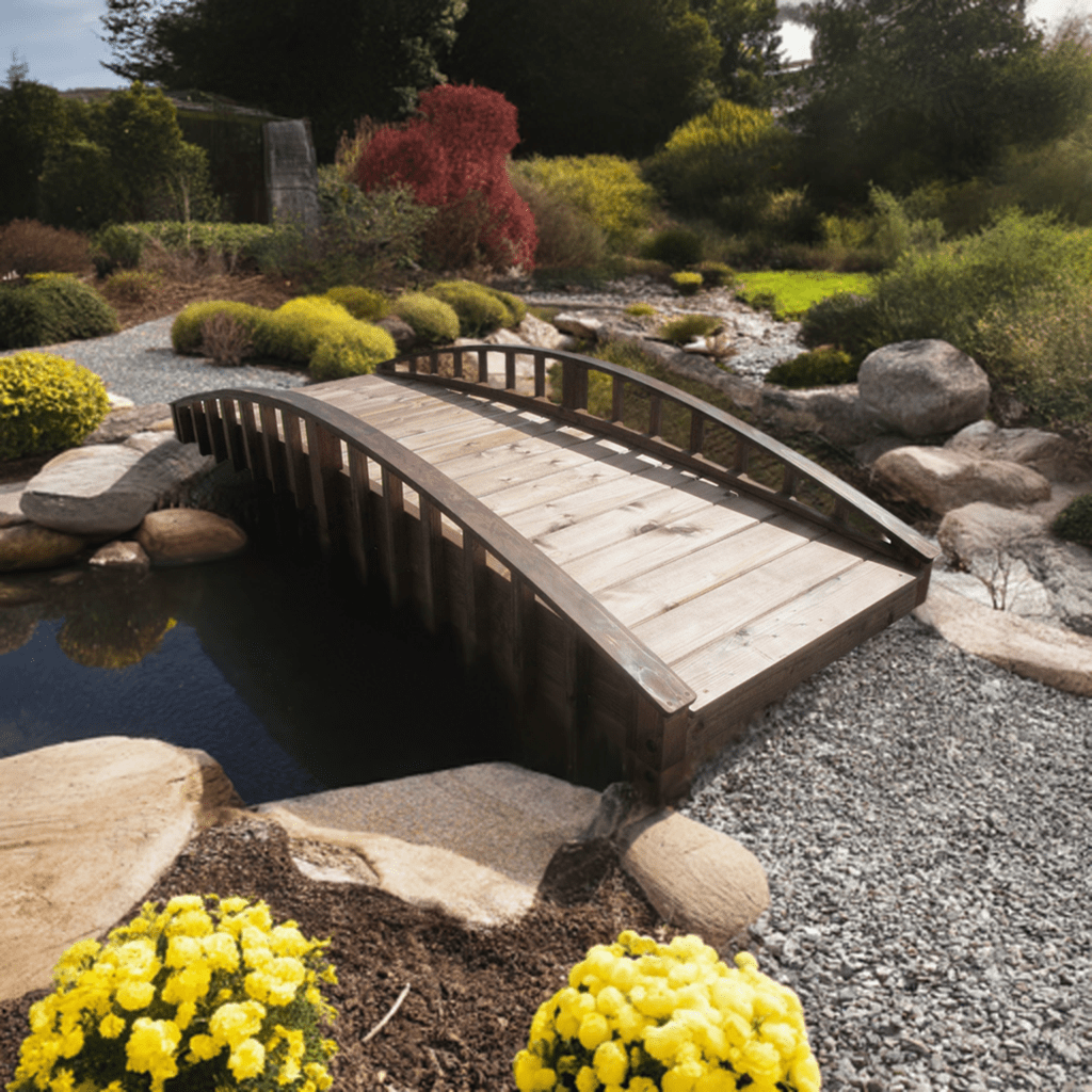 Crescent Japanese Wooden Bridge 8 ft.
