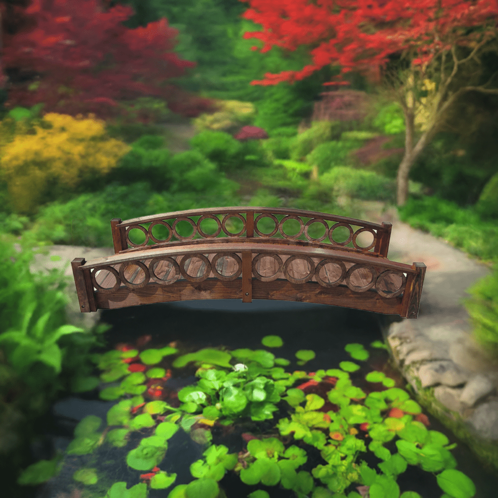 Rose Garden Bridge with Ring Railings 8 ft.