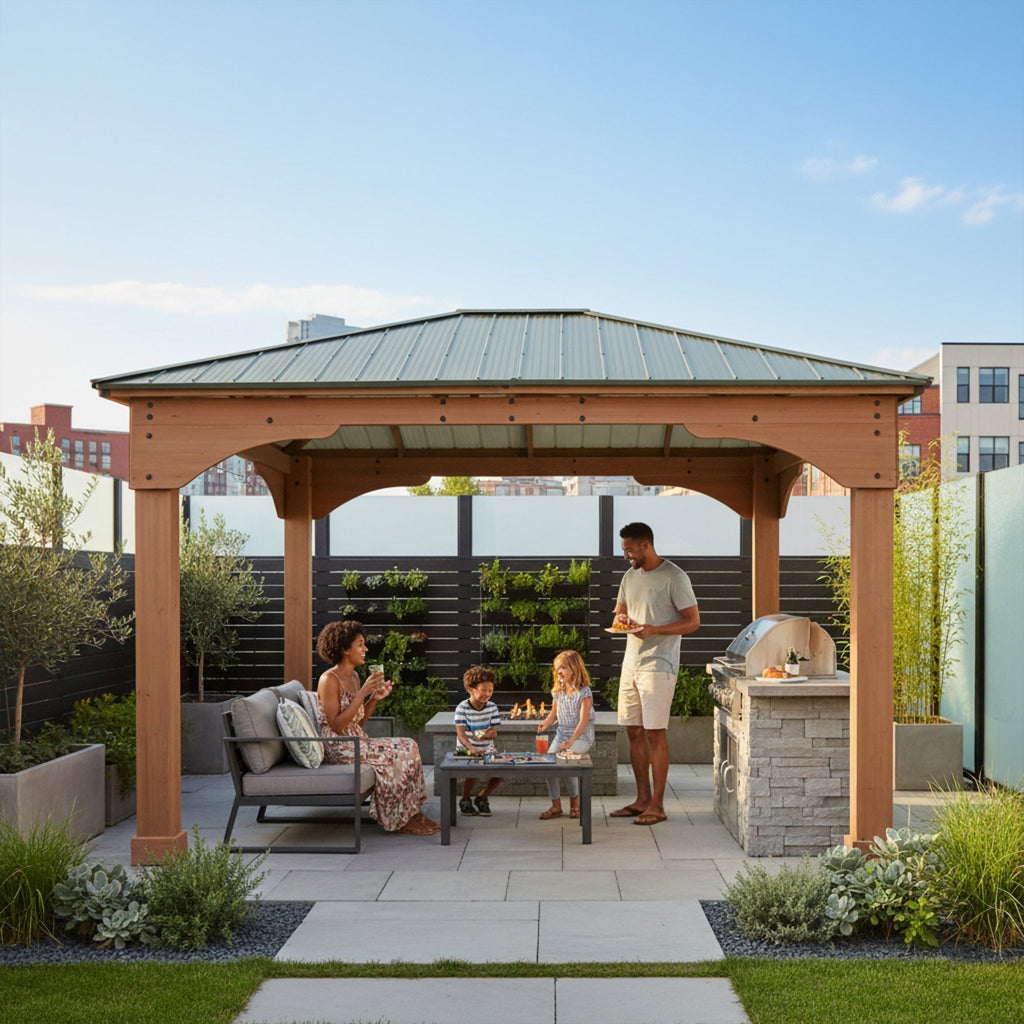 12 x 14 Grand Gazebo with Aluminum Roof