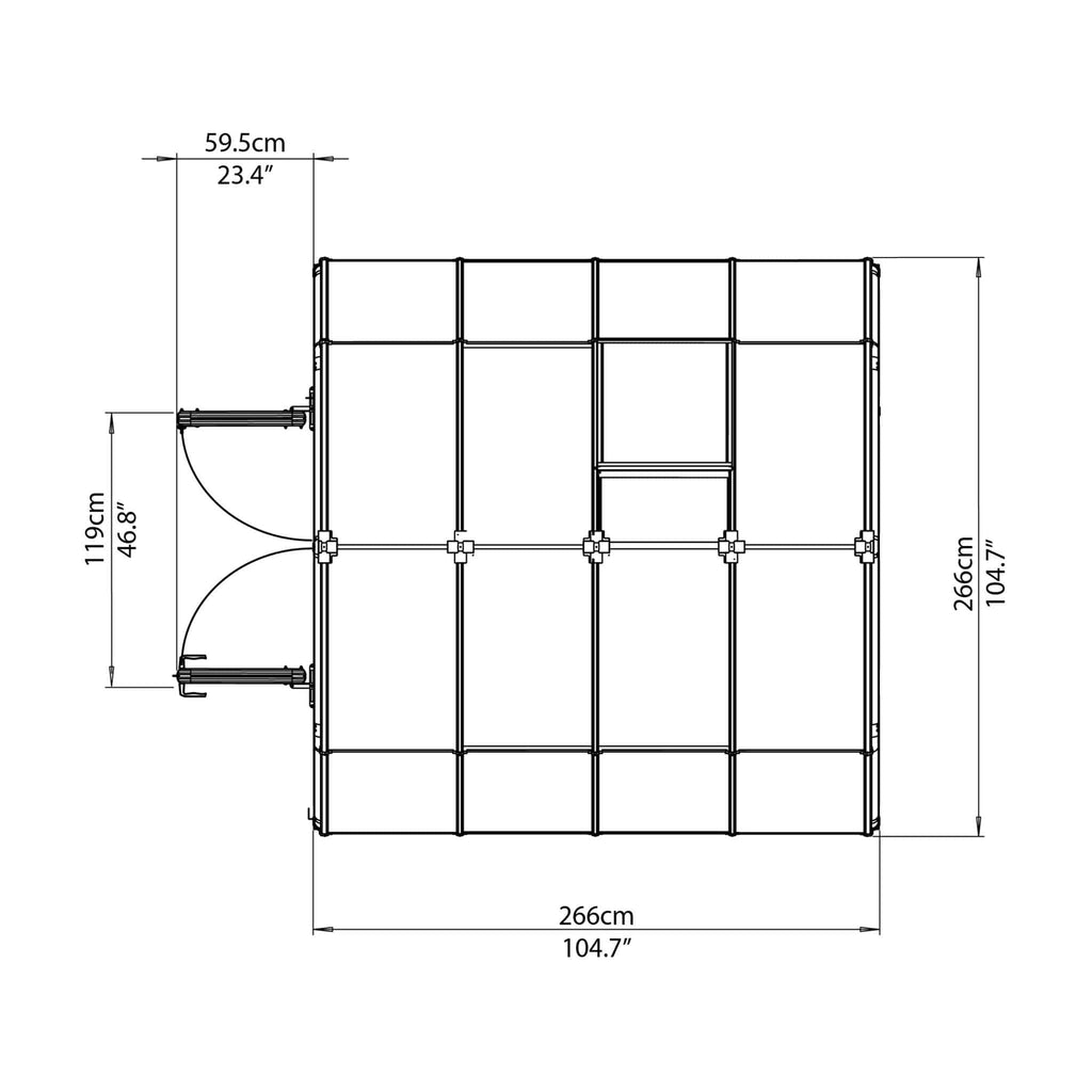 Palram - Canopia | Hobby Gardener Greenhouse Kit - 8 Ft Wide - Green With 6mm Twin-wall Polycarbonate Glazing