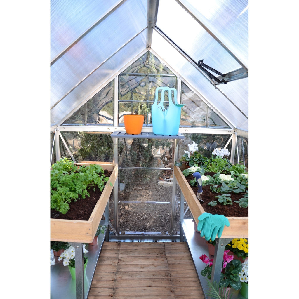 Palram - Canopia | Hybrid Greenhouse Kit - Silver With 0.8mm Polycarbonate Glazing
