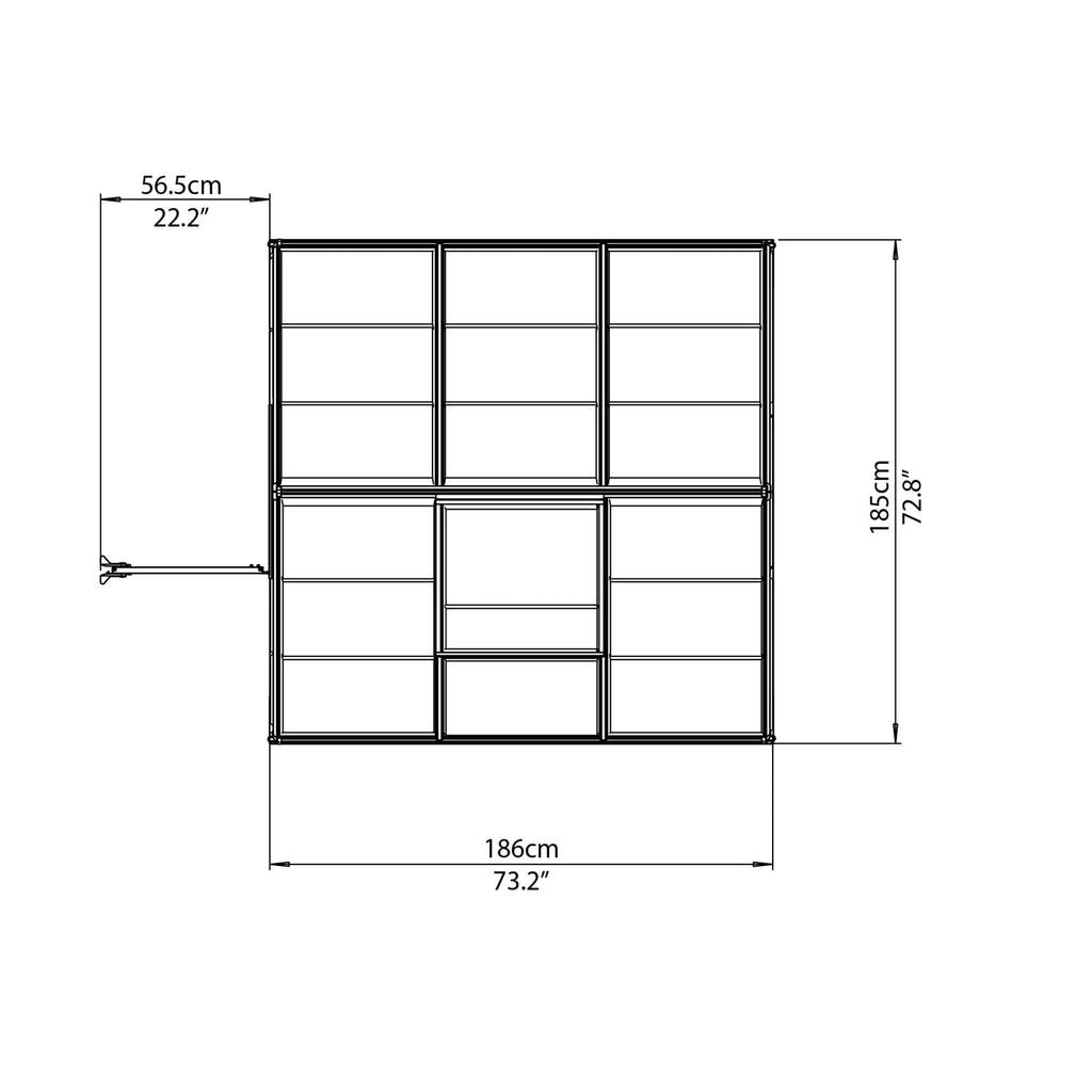 Palram - Canopia | Hybrid Greenhouse Kit - Silver With 0.8mm Polycarbonate Glazing