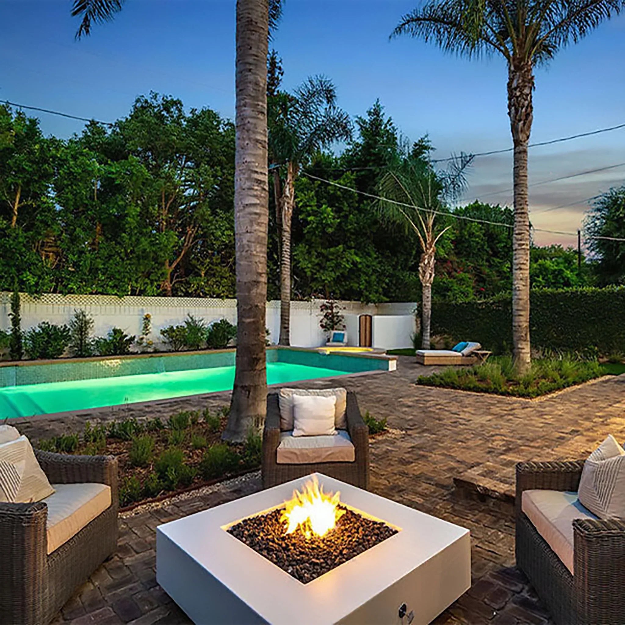 The Outdoor Plus 36" Cabo Square Concrete Gas Fire Pit