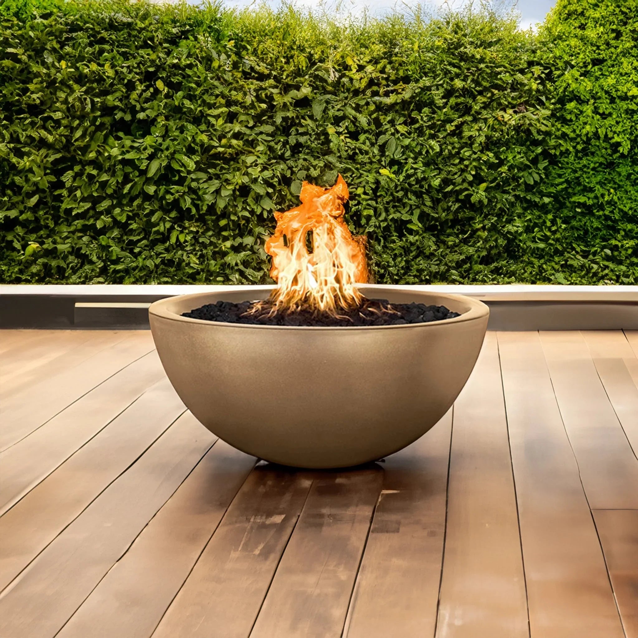 The Outdoor Plus 38" Luna Concrete Gas Fire Pit
