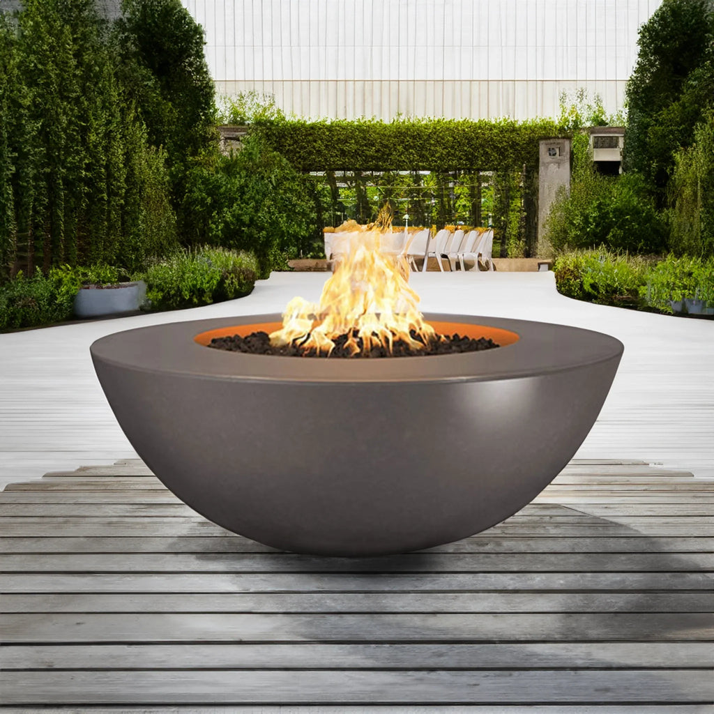 The Outdoor Plus 60" Sedona Wide Ledge Concrete Gas Fire Pit